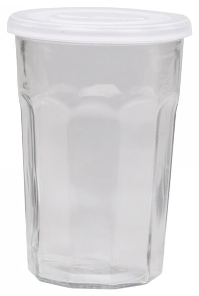 Pohárik s dekorom a viečkom French glass - Ø9,5*14 cm / 0,5l - Chic Antique