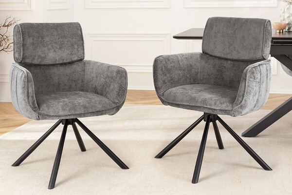 Dizajnová otočná stolička Parthenia sivá