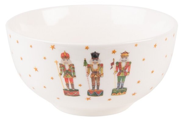 Porcelánová miska s Luskáčikmi Happy Little Christmas - Ø 14*7 cm / 500 ml - Clayre & Eef