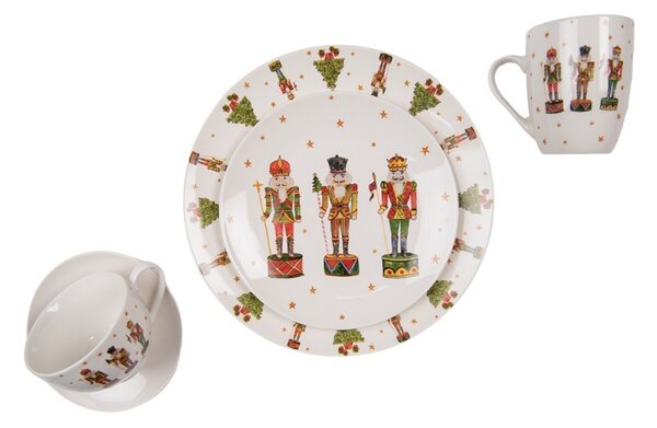 Porcelánový vianočný hrnček s Luskáčikmi Happy Little Christmas - 12*8*10 cm / 300 ml - Clayre & Eef
