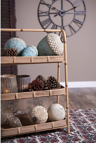 Béžovo-hnedá sklenená vianočná ozdoba gule - Ø 12*12 cm - Clayre & Eef