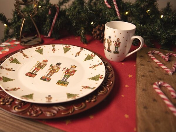 Porcelánový vianočný hrnček s Luskáčikmi Happy Little Christmas - 12*8*10 cm / 300 ml - Clayre & Eef