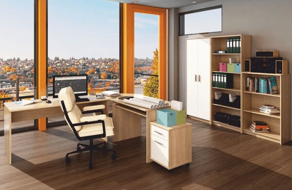KONDELA Kancelársky regál, dub sonoma, JOHAN 2 NEW 03