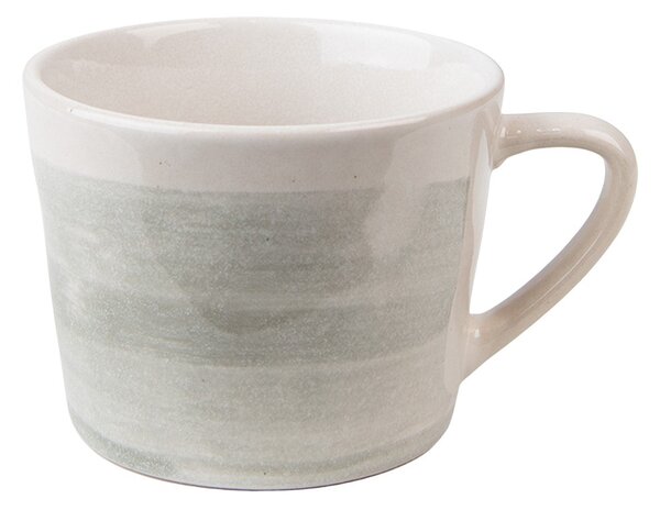 Šedý keramický Šálka ​​s tanierikom - 11*8*6 cm / Ø 14*1 cm / 200 ml - Clayre & Eef