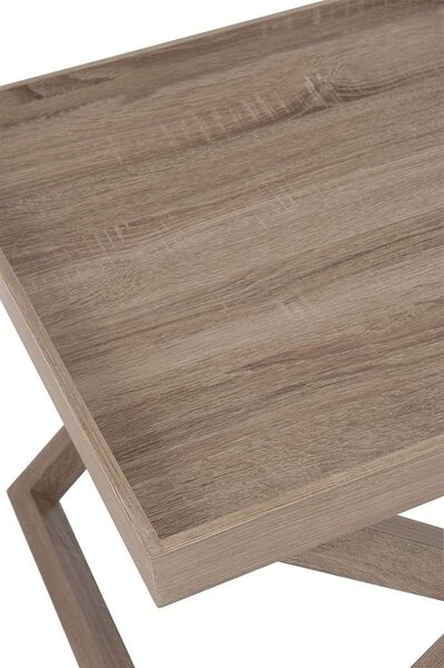 Hnedý drevený odkladací stolík s podnosom Butlertray - 52*52*46cm - J-Line by Jolipa
