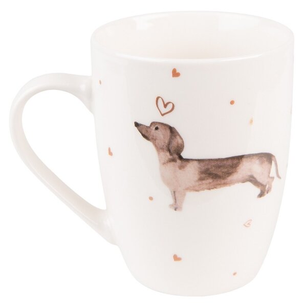 Porcelánový hrnček s jazvečíkom Dachshund Love - 12 * 8 * 10 cm / 300 ml - Clayre & Eef