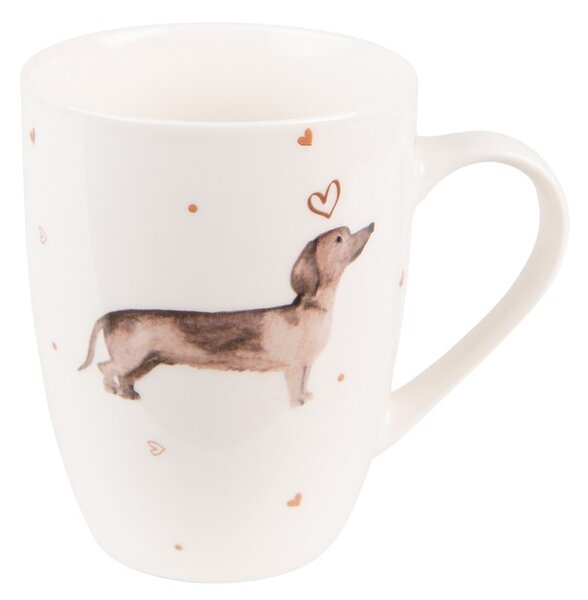 Porcelánový hrnček s jazvečíkom Dachshund Love - 12 * 8 * 10 cm / 300 ml - Clayre & Eef