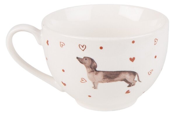 Porcelánový hrnček s jazvečíkom Dachshund Love - 12 * 8 * 10 cm / 300 ml - Clayre & Eef