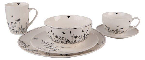 Porcelánový hrnček s kvetinami Flora And Fauna - 12 * 8 * 10cm / 300ml - Clayre & Eef
