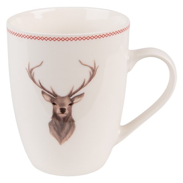 Porcelánový hrnček s jeleňom Cosy Lodge - 12*8*10 cm / 300 ml - Clayre & Eef
