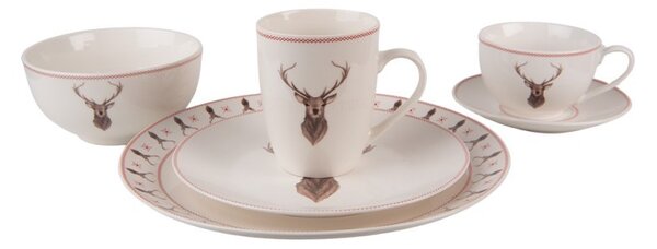 Porcelánový hrnček s jeleňom Cosy Lodge - 12*8*10 cm / 300 ml - Clayre & Eef