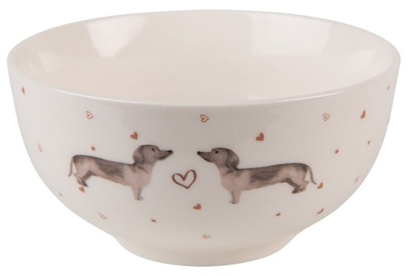 Porcelánový dezertný tanier s jazvečíkmi Dachshund Love - Ø 20cm - Clayre & Eef