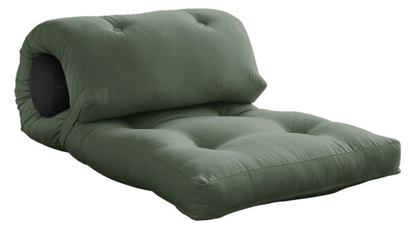 Zelenosivý futónový matrac 70x200 cm Wrap Olive Green/Dark Grey – Karup Design