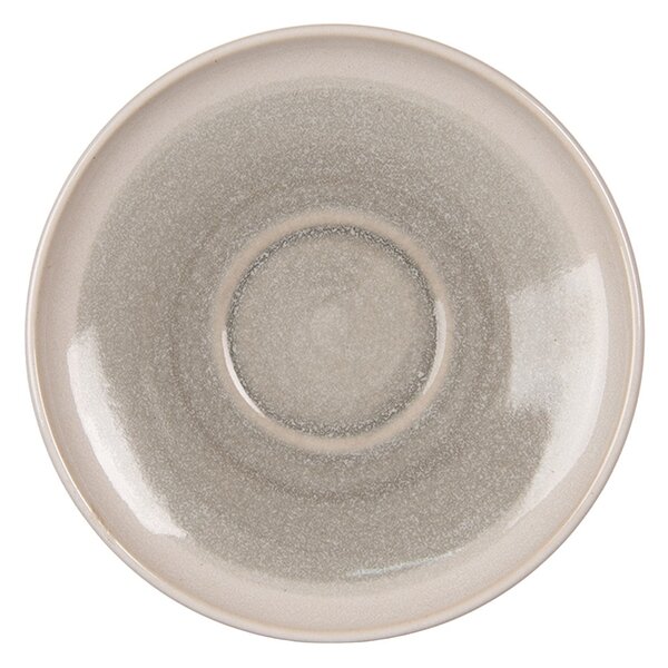 Šedo-zelená keramická šálka s tanierikom - 10*8*5 cm / Ø 14*1 cm / 100 ml - Clayre & Eef