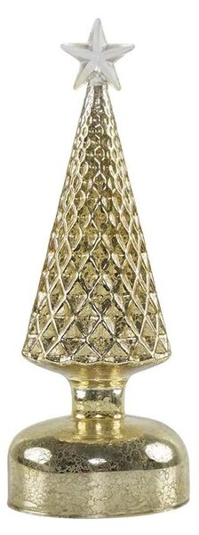 Zlatý svietiaci sklenený vianočný stromček Led S - Ø 8*23 cm - Mars & More