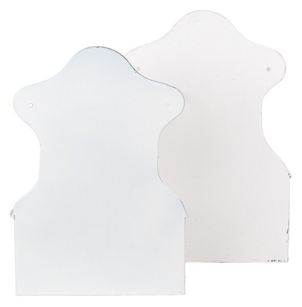 2ks béžový antik antik plechový nástenný box na kvety - 26*14*37/ 23*12*32 cm - Clayre & Eef