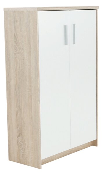 KONDELA Kancelárska skrinka, dub sonoma/biela, JOHAN 2 NEW 13 JH033