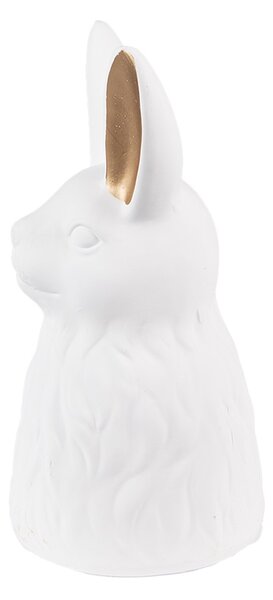 Biela keramická dekorácia socha králika - 11*11*21 cm - Clayre & Eef