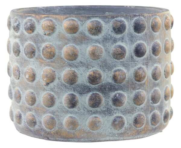 Opálovo-zlatý cementový obal na kvetináč Noyon - Ø 16,5*12,5cm - Chic Antique