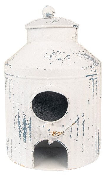 Béžová dekoratívna plechová búdka pre vtáčiky Fun Antique - 19*13*28 cm - Clayre & Eef