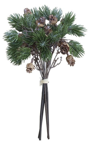 Vianočná zelená vetvička so šiškami Fir Branch - 30cm - Chic Antique