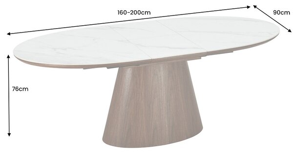 Oválny rozkladací jedálenský stôl Parthenia 160-200 cm tmavý orech