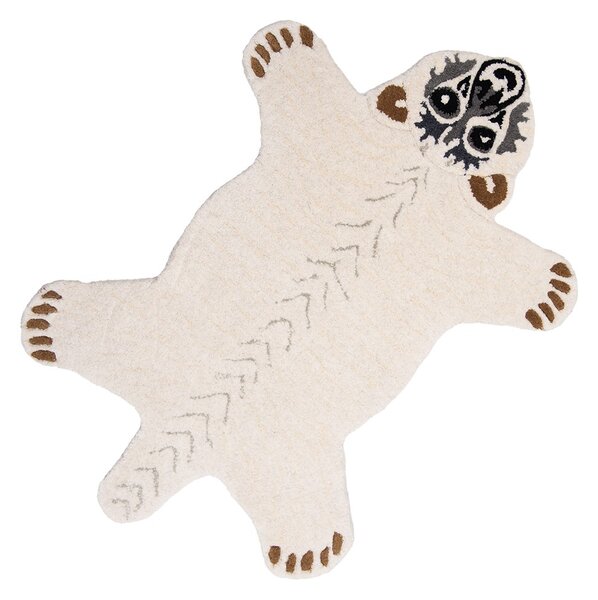 Vlnený kusový koberec medveď Polar Bear- 60*90*2 cm - Clayre & Eef