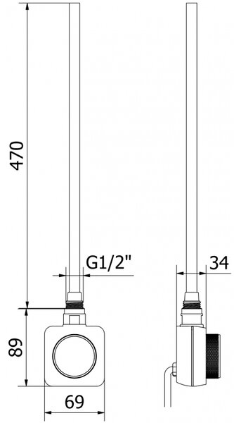 Mexen Mars, elektrické vykurovacie teleso 1200 x 500 mm, 500 W, čierna, W110-1200-500-6500-70