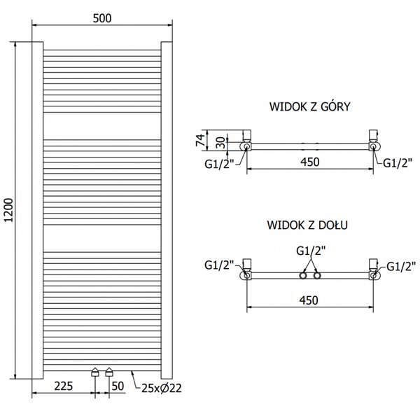Mexen Mars, elektrické vykurovacie teleso 1200 x 500 mm, 500 W, čierna, W110-1200-500-6500-70