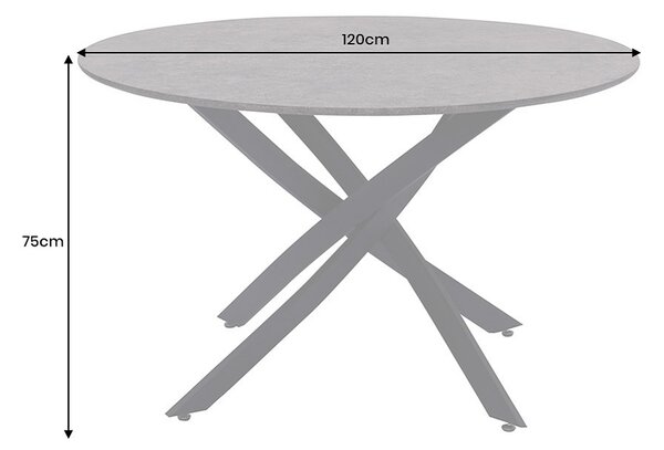 Okrúhly jedálenský stôl Pahukumaa 120 cm vzor sivý kameň