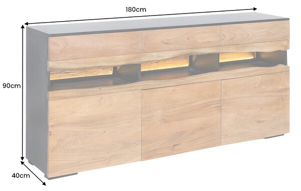 Dizajnová komoda Feleti 180 cm akácia