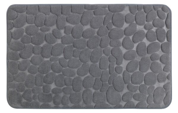 Sivá kúpeľňová predložka s pamäťovou penou Wenko Grey, 80 × 50 cm