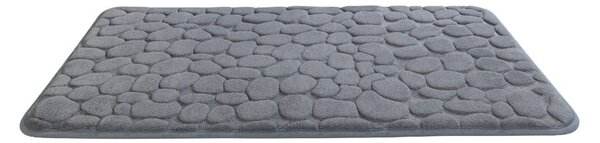 Sivá kúpeľňová predložka s pamäťovou penou Wenko Grey, 80 × 50 cm