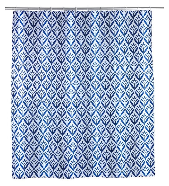 Modrý sprchový záves Wenko Lorca, 180 × 200 cm
