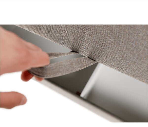 KONDELA Boxspringová posteľ 160x200, sivohnedá TAUPE, FERATA TV KOMFORT