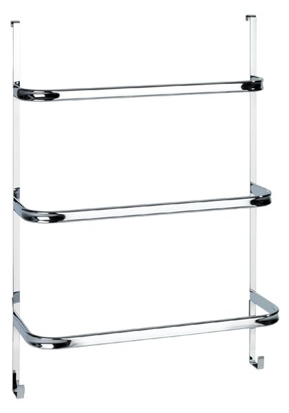 Strieborný samodržiaci věšiak na uteráky Wenko Towel Holder Chrome, 21 × 54 cm