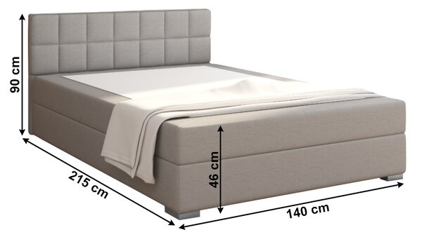 KONDELA Boxspringová posteľ 140x200, sivohnedá TAUPE, FERATA TV KOMFORT