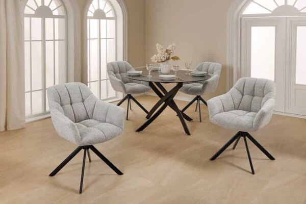 Dizajnová otočná stolička Vallerina sivo-béžová - Skladom na SK