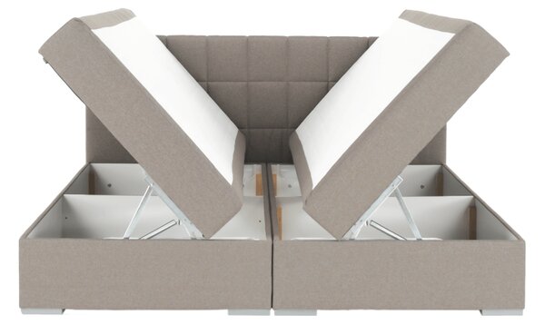 KONDELA Boxspringová posteľ 160x200, sivohnedá TAUPE, FERATA TV KOMFORT