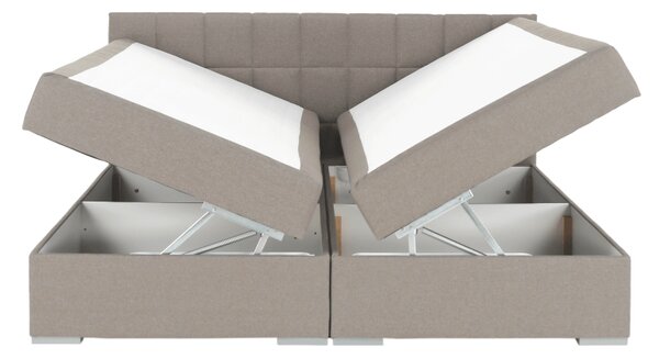 KONDELA Boxspringová posteľ 160x200, sivohnedá TAUPE, FERATA TV KOMFORT