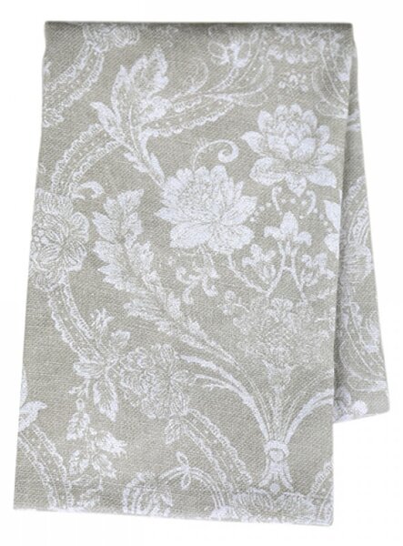 Zeleno-béžová bavlnená utierka s kvetmi Flowre - 50*70 cm - Chic Antique