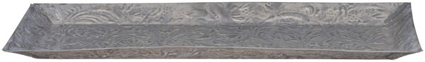 Šedý antik dekoračný plechový podnos s patinou Trao - 42*18*1,5cm - Chic Antique