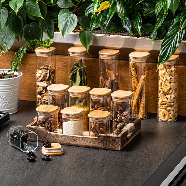 4Home Sklenená dóza na potraviny s viečkom Bamboo, 540 ml, 540 ml
