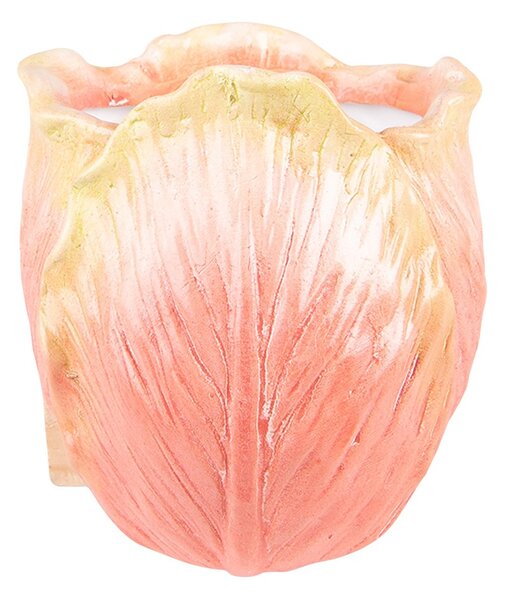Oranžový nástenný kvetináč v tvare kvetu tulipánu - 12*8*15 cm - Clayre & Eef