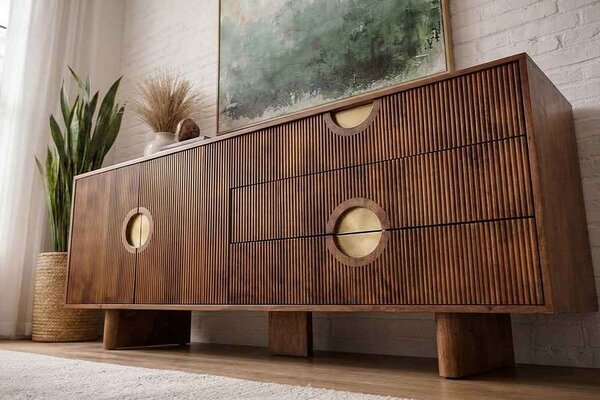 Dizajnová komoda Opaline 177 cm hnedé mango