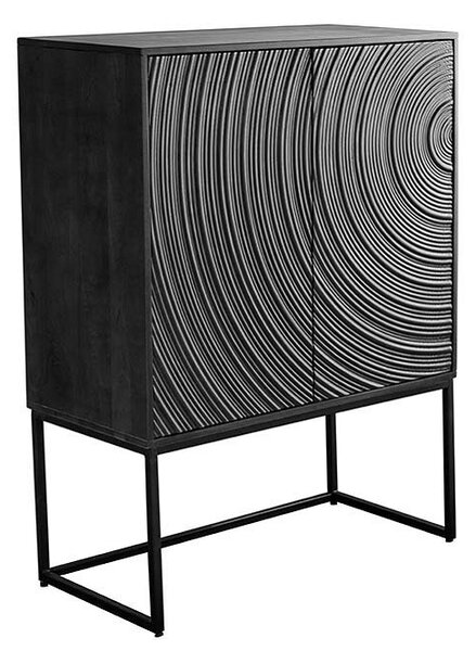 Dizajnová vysoká komoda Waseemah 120 cm čierne mango