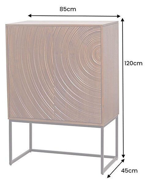 Dizajnová vysoká komoda Waseemah 120 cm hnedé mango