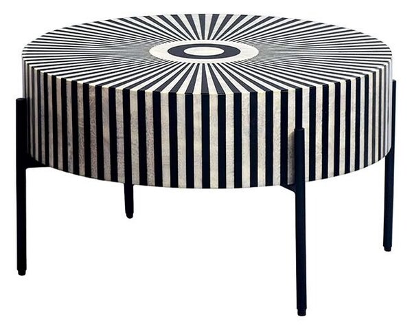 Dizajnový konferenčný stolík Ilissa 64 cm čierno-biely