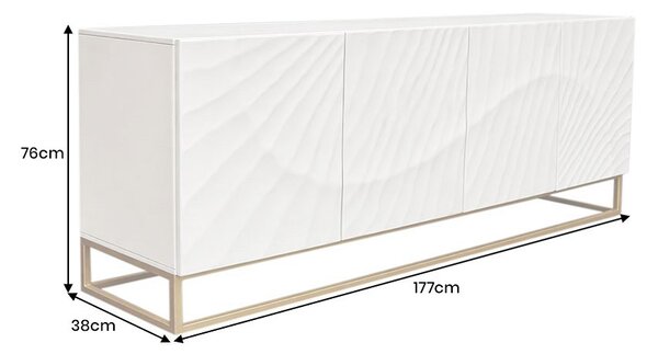 Dizajnová komoda Shayla 177 cm biele mango