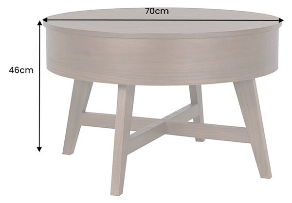 Dizajnový konferenčný stolík Rajnish 70 cm hnedé mango